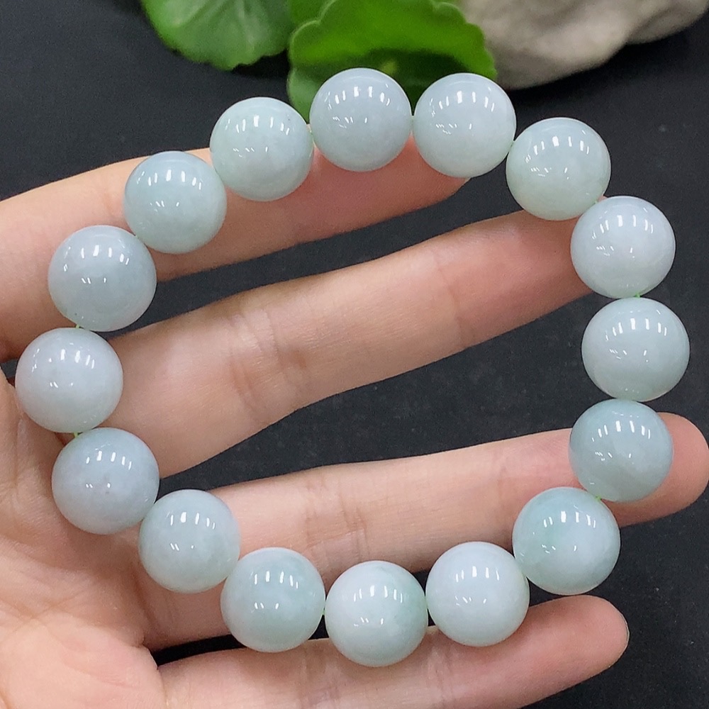 F34996788 Jadeite Bracelet Approx. 12.5mm Beads Total Weight Approx. 53.87g