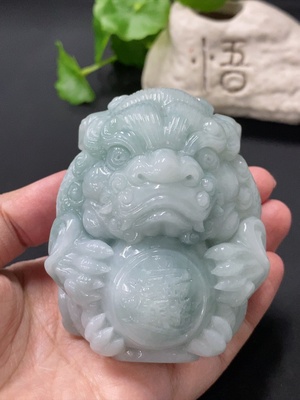 F35146029 Jadeite Stone Lion Ornament Total Weight Approx. 405.6g