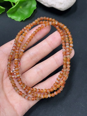 F32696972 Jadeite Bead Necklace Non-Gold Total Weight Approx. 13.87g Color Origin Undetermined Approx. 3.4mm