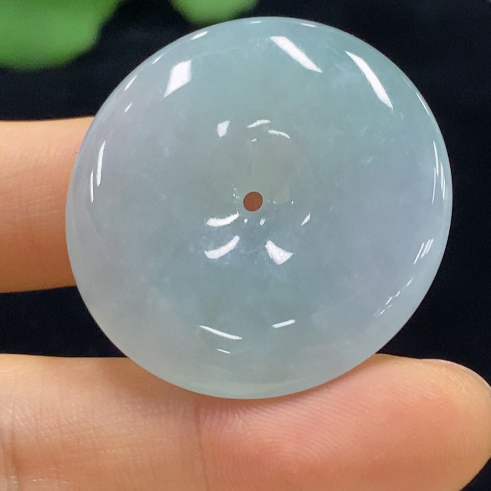 F34044379 Jadeite Pendant, Peace Button, Total Weight Approx. 13.97g