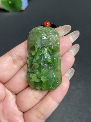 H29422516 Hetian Jade Pendant 'Blossoming Wealth'