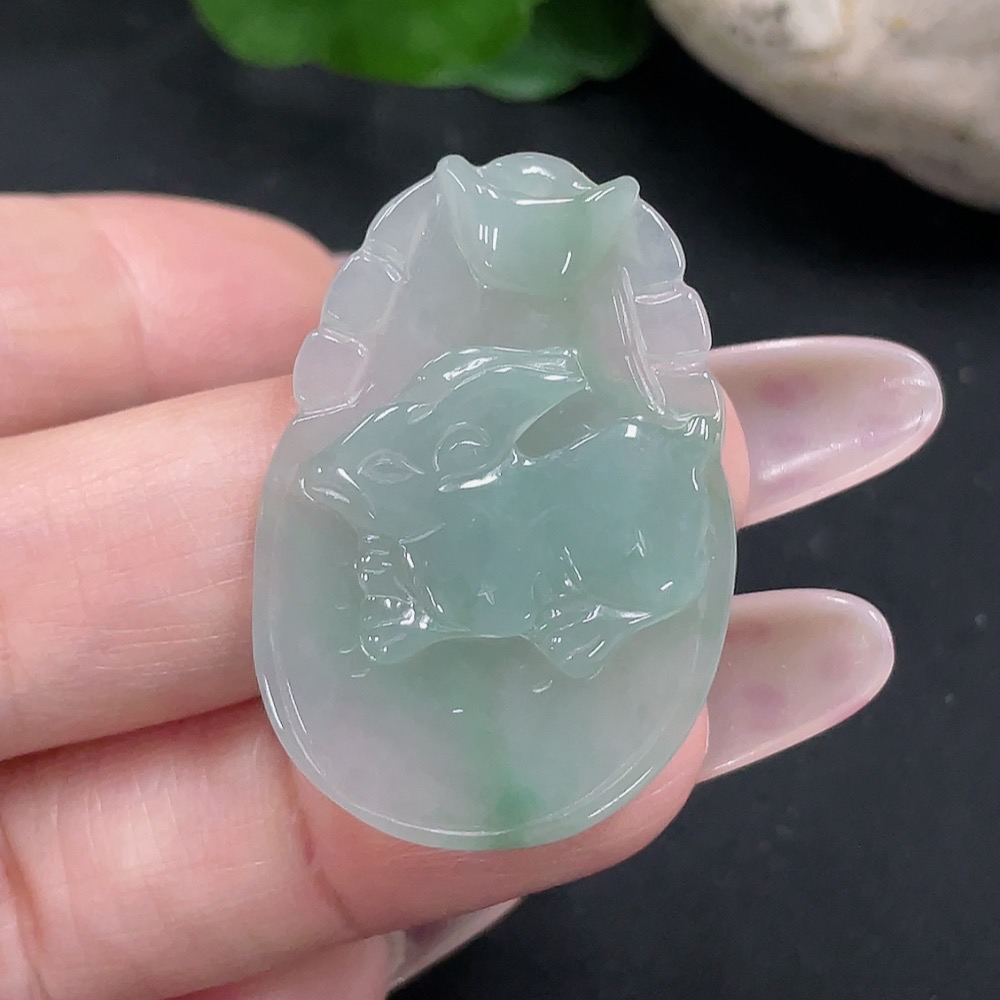 F34068947 Jadeite Rabbit Pendant, Total Weight Approx. 5.6g