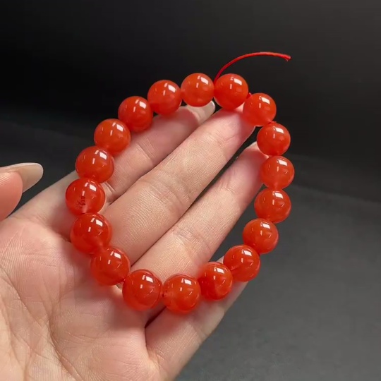 C26032846 South Red Agate Bracelet, Approx. 11.6mm, Total Weight Approx. 36.44g, Visible Organic Matter