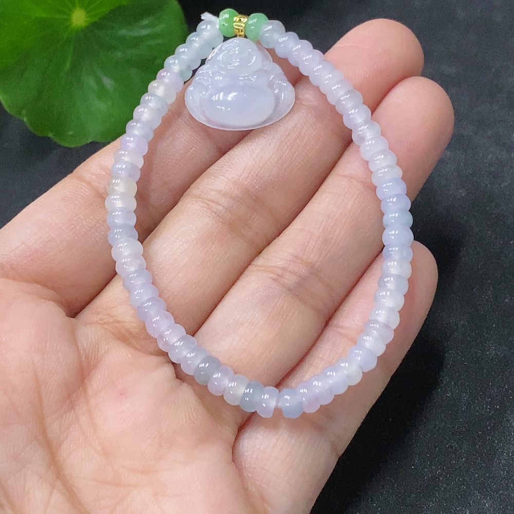 F33930109 Jadeite Buddha Bracelet No Imprint Surface Gold Content Au73% Total Weight Approx.7.16g