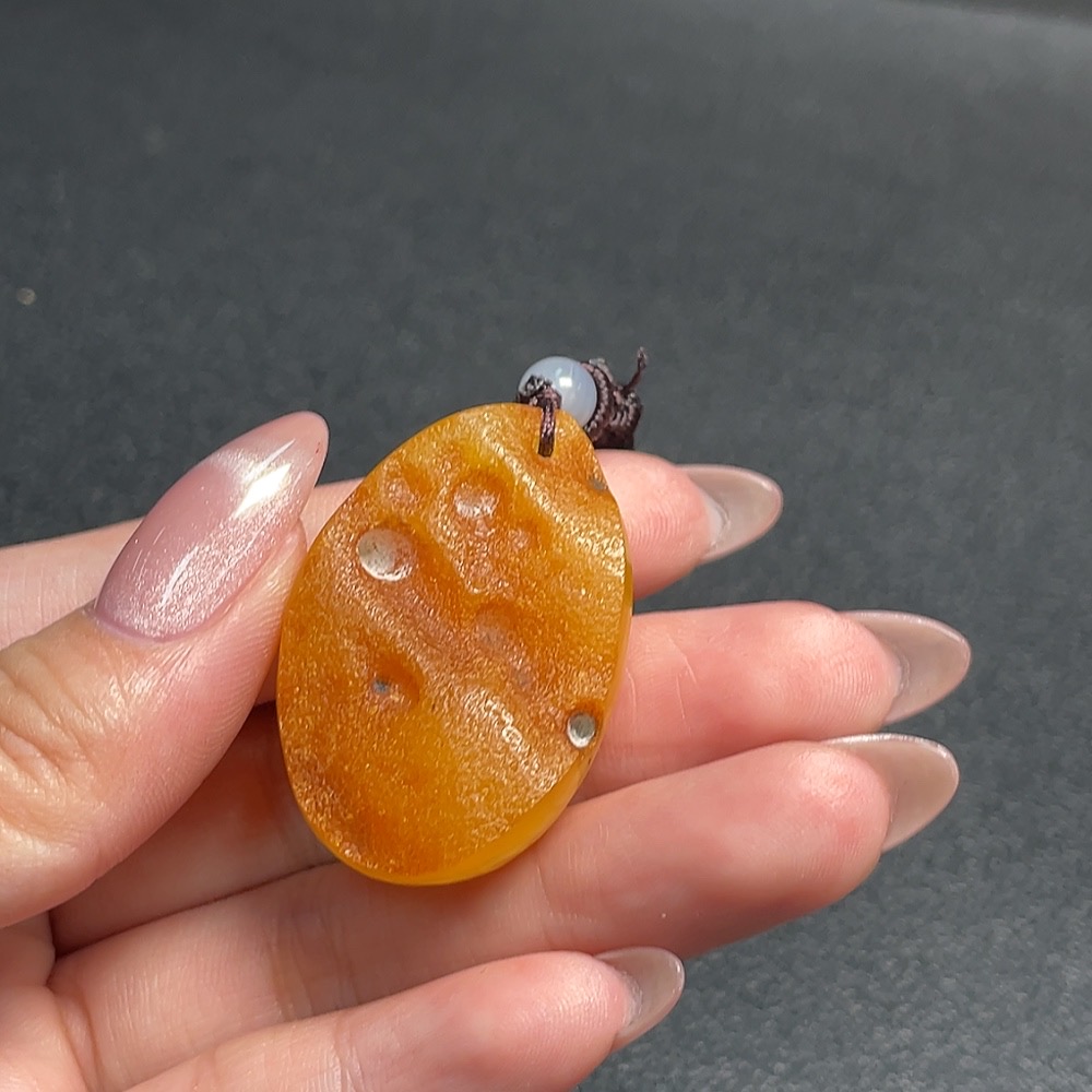C34992977 Amber Beeswax Pendant Total Weight Approx. 10.97g with Cord