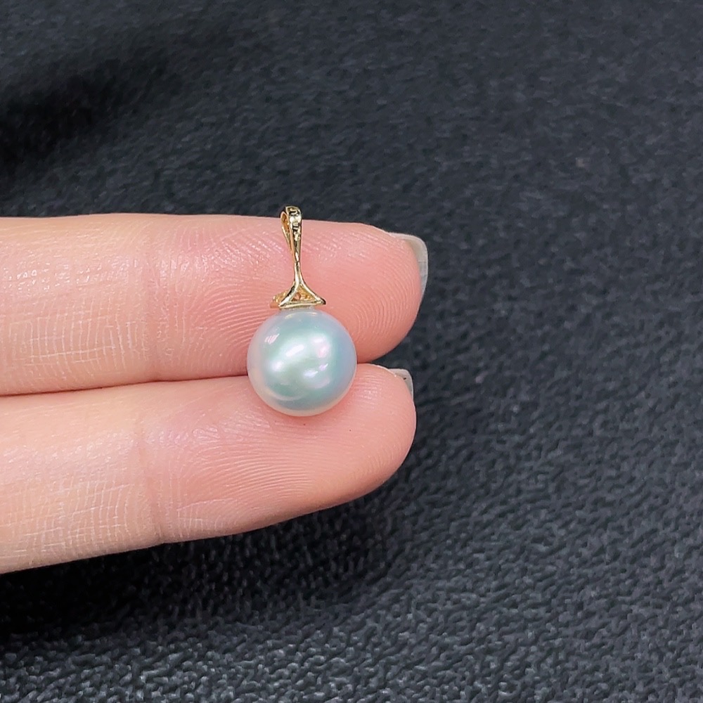 C34950227 18K Seawater Pearl Pendant, Color Origin Undetermined, Total Weight Approx. 1.23g, Size Around 8.5mm