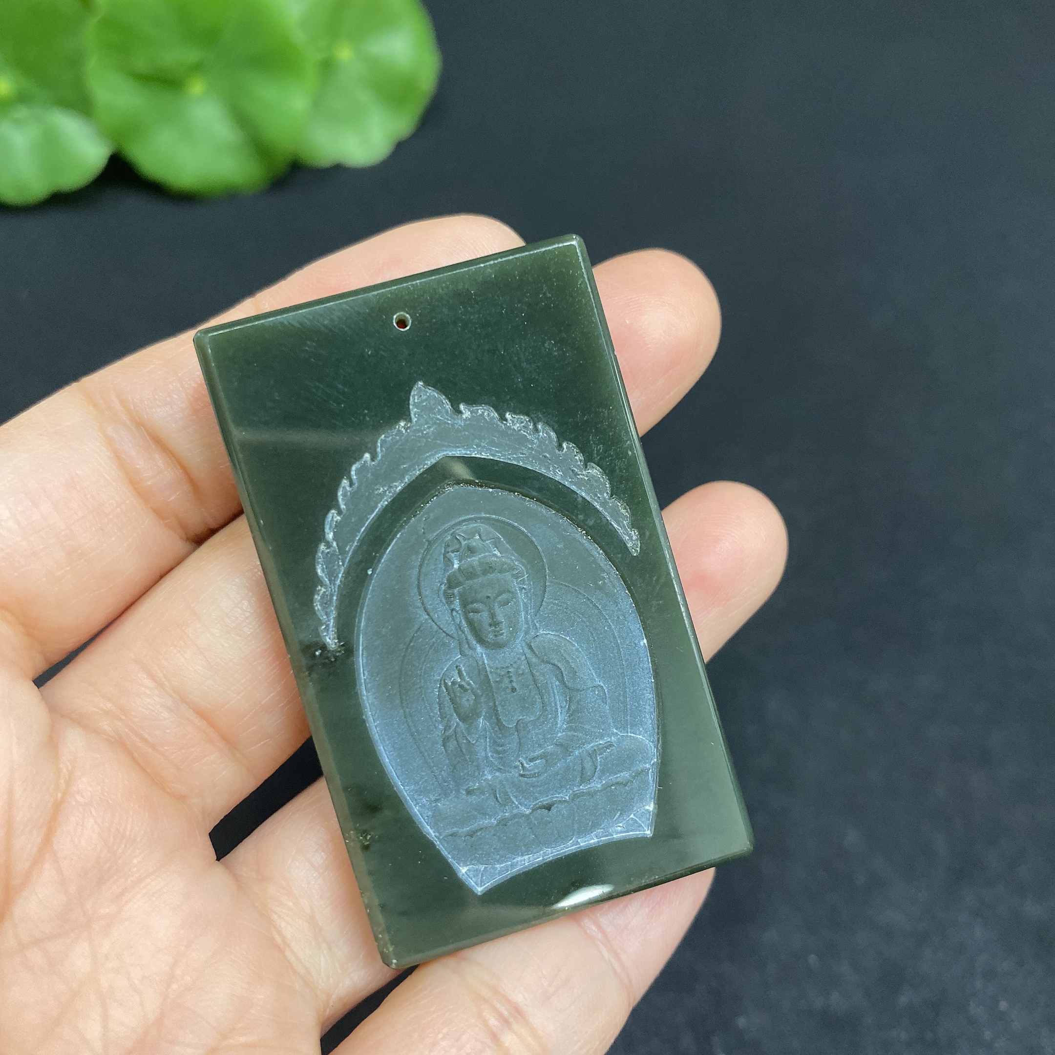 H31603160 Hetian Jade Pendant Guanyin Total Weight About 26.9g