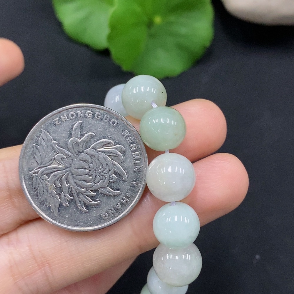F29314491 Jadeite Bead Necklace Approximately 9.5mm Total Weight About 89.87g