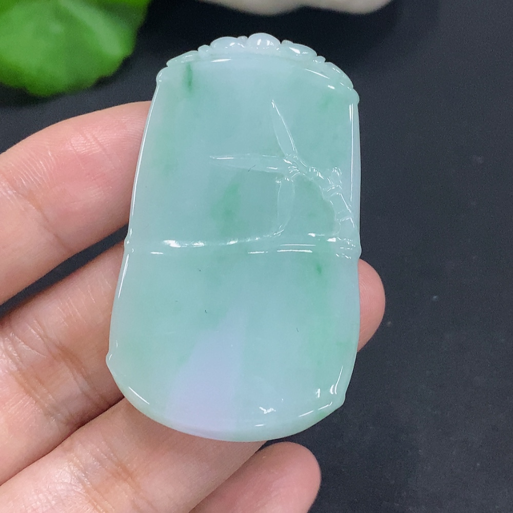 F30451213 JadeiteBamboo Pendant with a total weight of approximately 23.1 grams