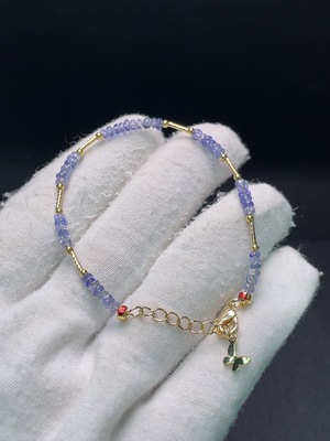 C33923527 Tanzanite Bracelet Marked Red + Clasp Chain Non-Gold No Other Markings Surface Gold Content Tested Au75% Total Weight Approx. 2.35g Size Approx. 2.8mm