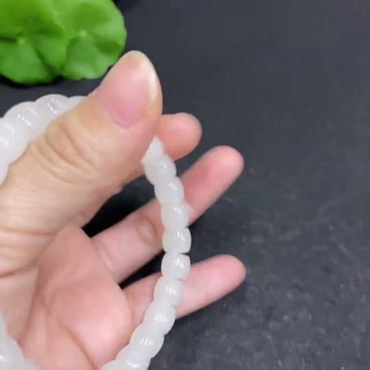 H33938778 Hetian Jade Bracelet Approx.7.5mm Total Weight Approx.22.4g