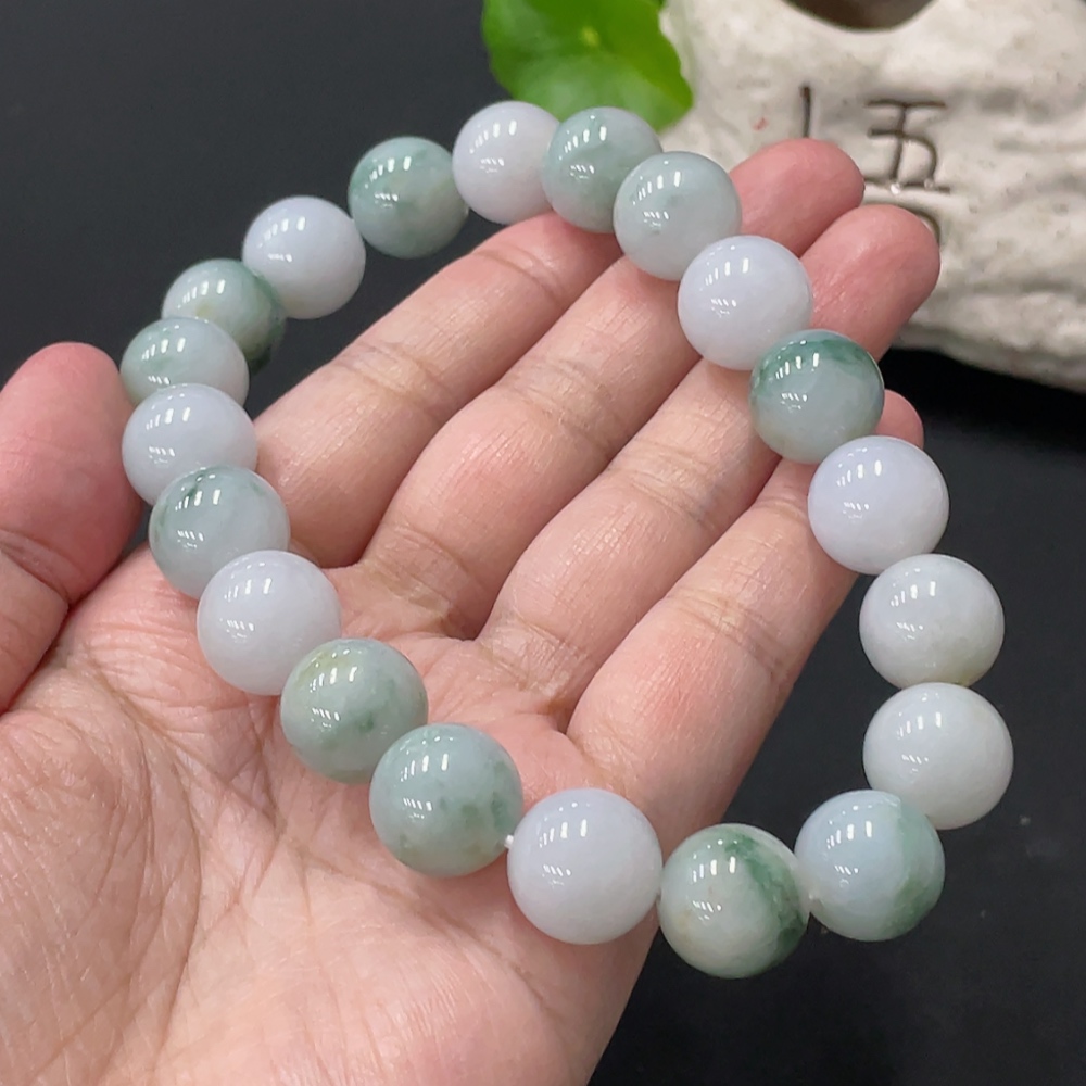 F35108786 Jadeite Bracelet Approx. 13.6mm Beads Total Weight Approx. 85.57g