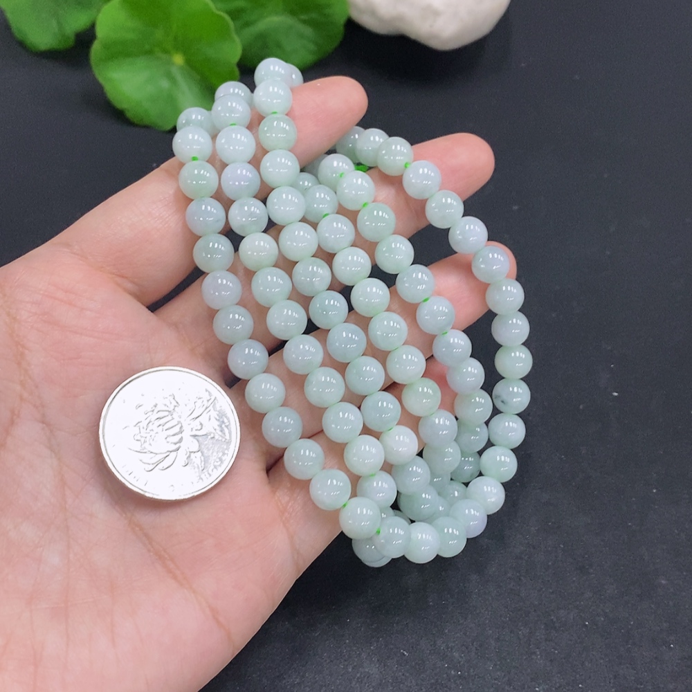 F30452014 Jadeite Bead Necklace Approx. 7.4mm Total Weight Approx. 70.8g