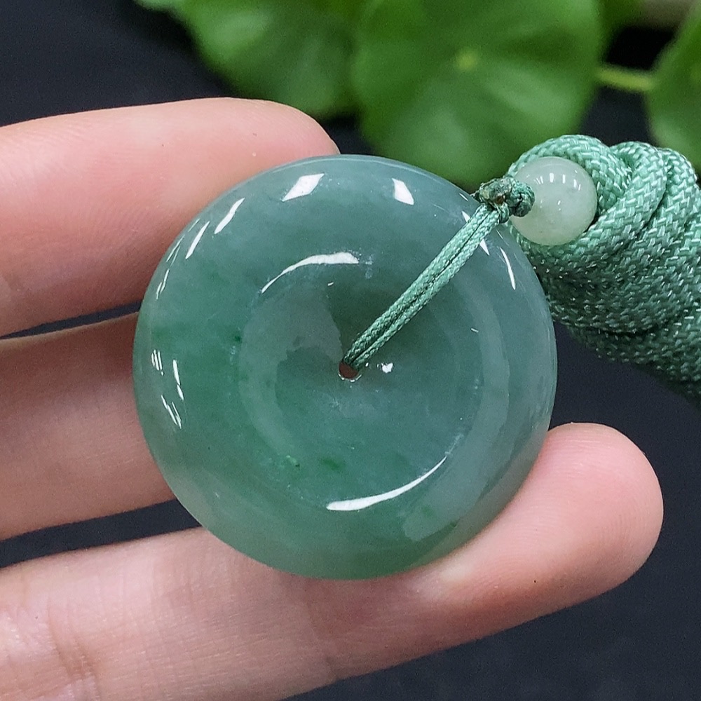 F33927461 Jadeite Safety Pendant Total Weight Approx. 12.3g (Including Rope Weight)