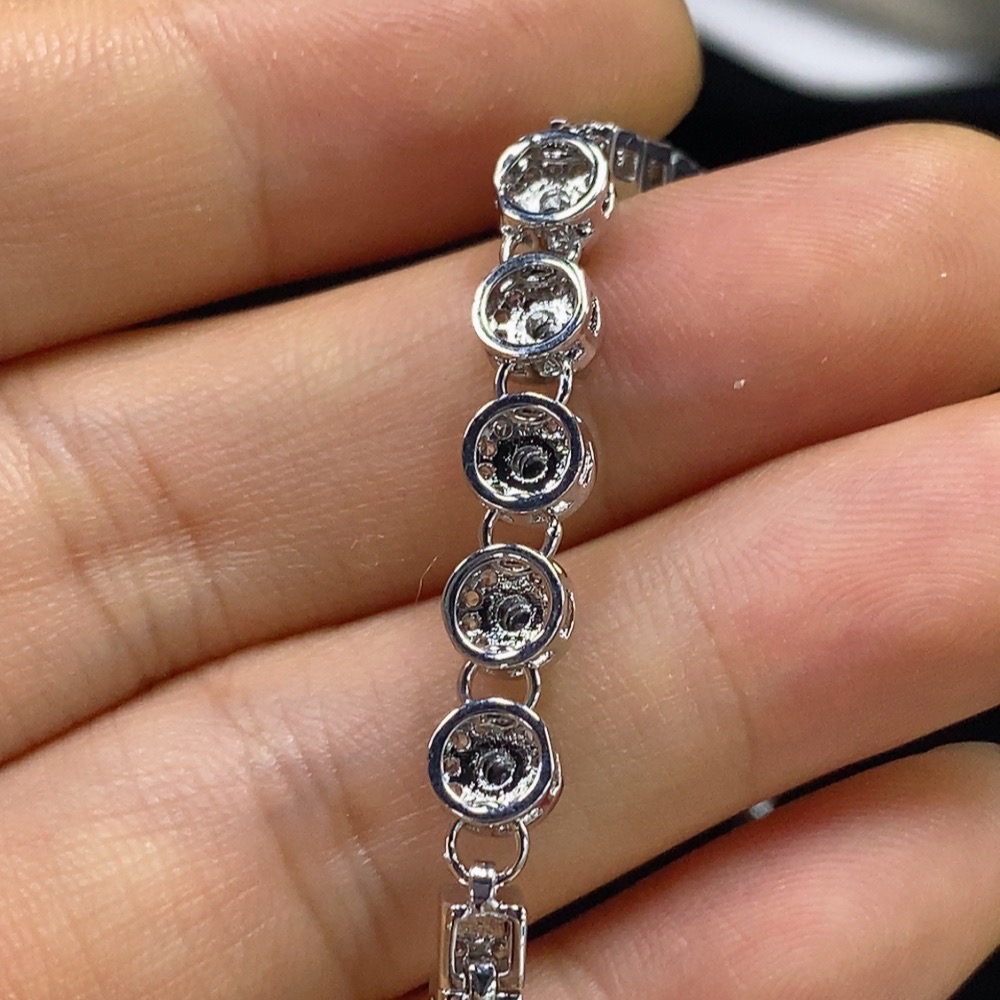 F34948408 Jadeite Inlaid Bracelet Non-Gold Total Weight Approx. 6.97g