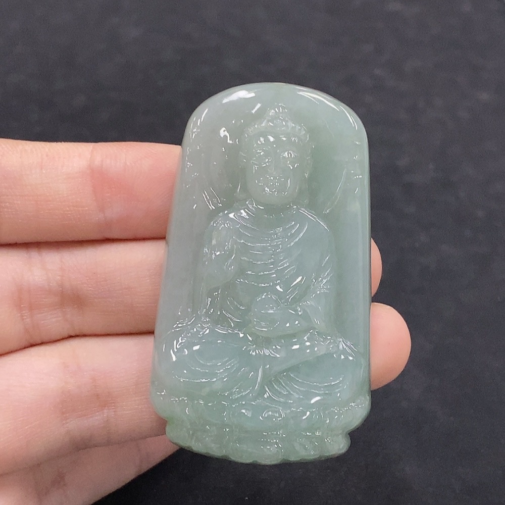 F33895820 Jadeite Buddha Pendant Total Weight Approx. 33.34g