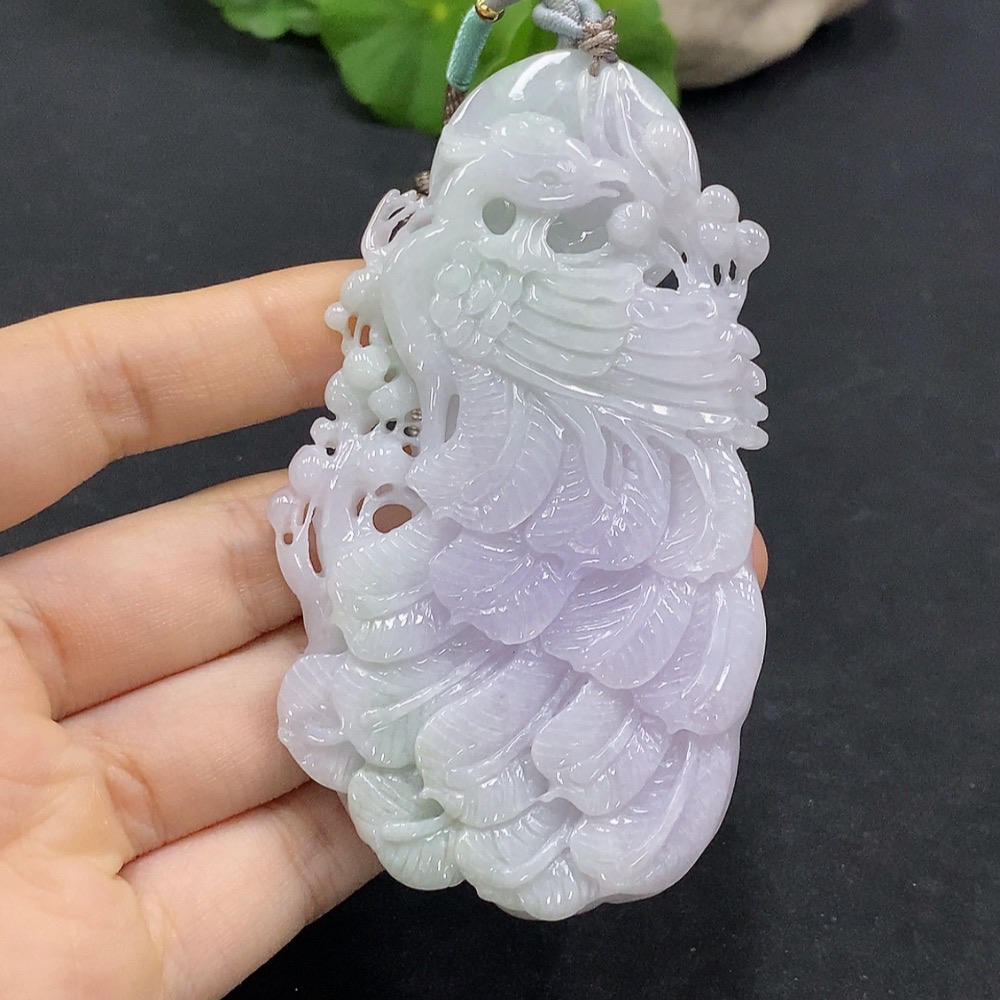 F31604061 Jadeite Phoenix Pendant Total weight approximately 53.52g