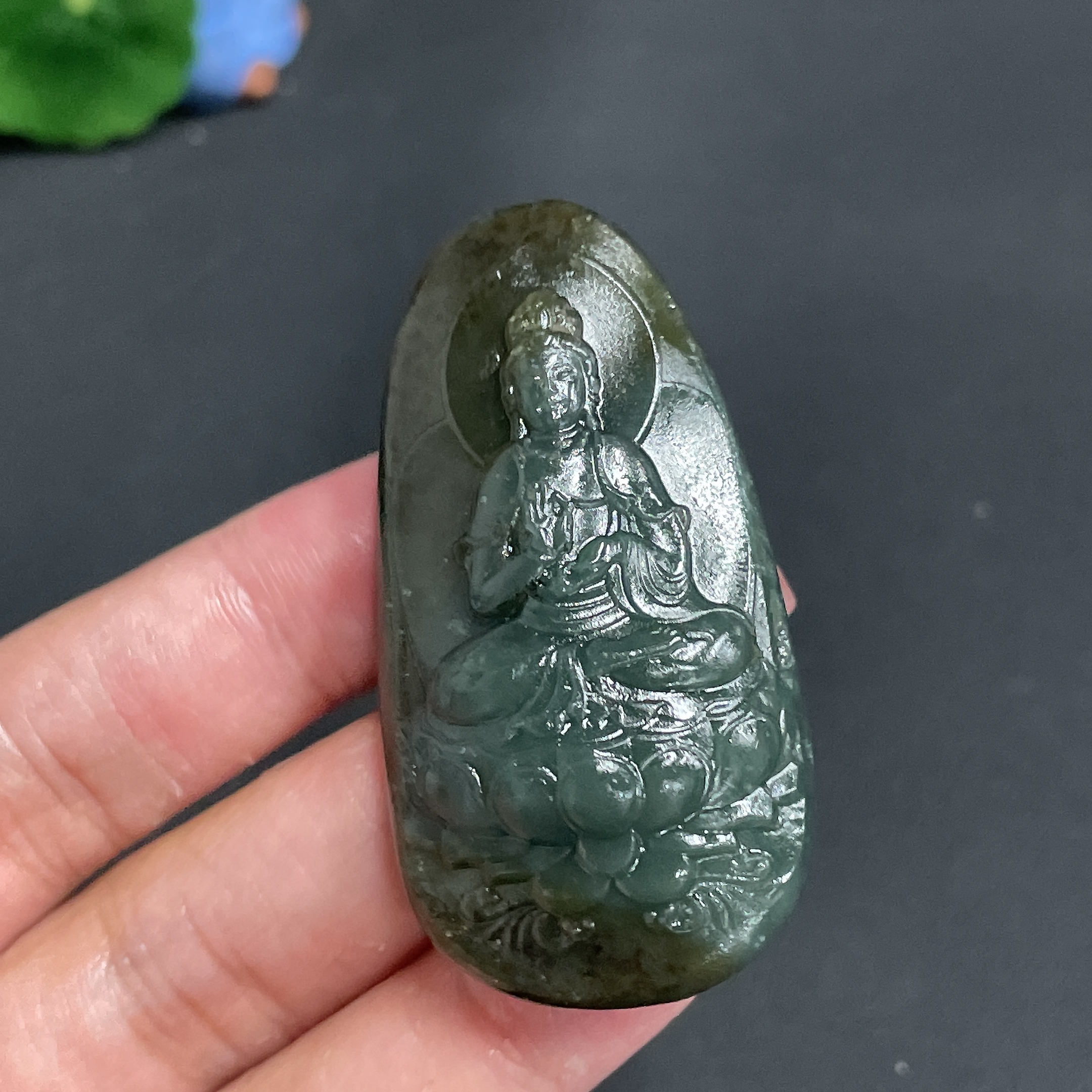 H24804553 Hetian Jade Pendant Guanyin Total Weight about 29.9g