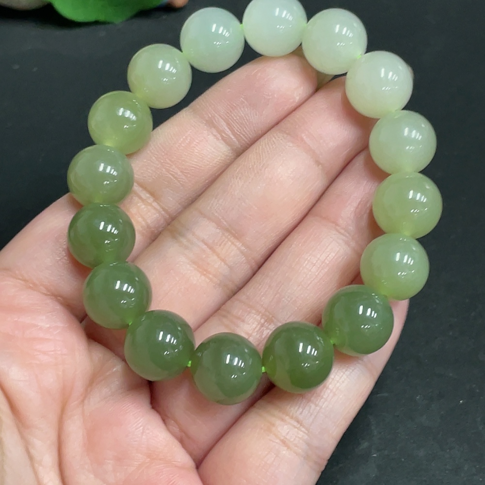 H29358661 Hetian Jade Bracelet Approx. 11.7mm Beads Total Weight Approx. 42.6g