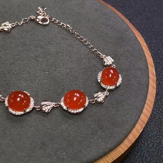 C31579207 Red Agate Bracelet Non-Gold Total Weight Approx.12.26g