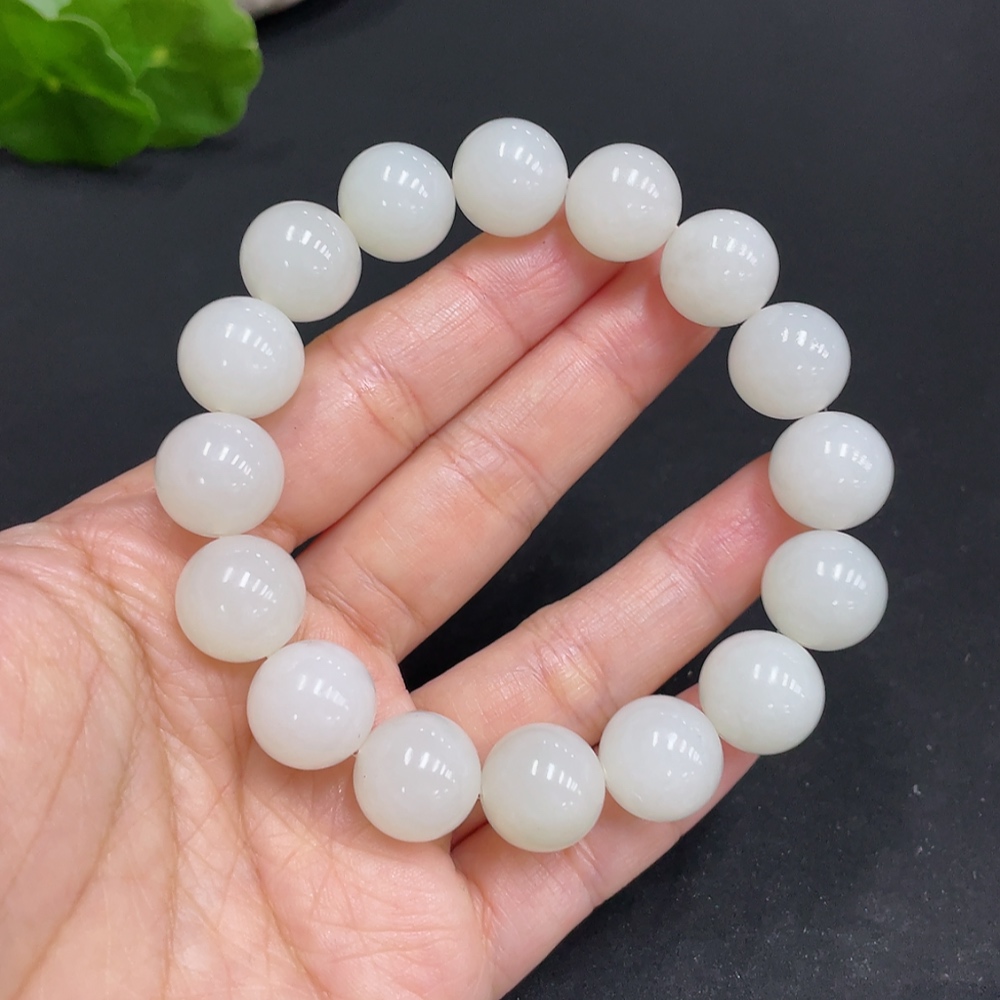 H34037332 Hetian Jade Bracelet, Approx. 12.8mm, Total Weight Approx. 53.4g