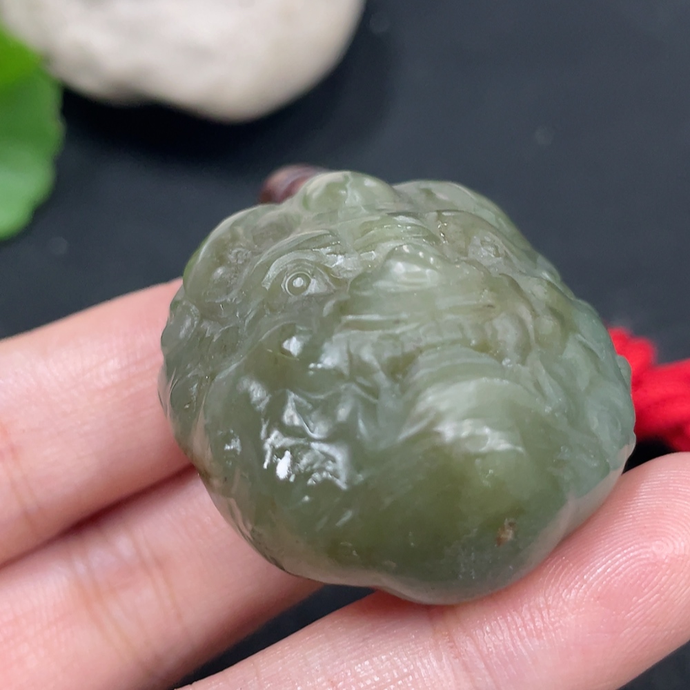 H31635326 Hetian Jade Pendant Rui Beast Total Weight (with rope) Approx. 49.6g
