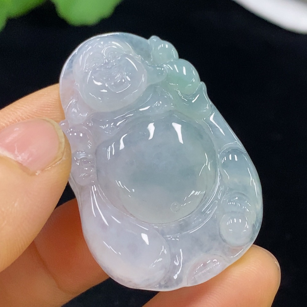 F35136603 Jadeite Maitreya Pendant, Total Weight Approx. 13.4g