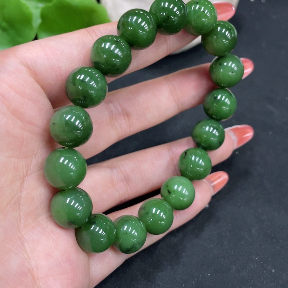 H35084219 Hetian Jade Bracelet, approx. 11.7mm, total weight approx. 44.8g