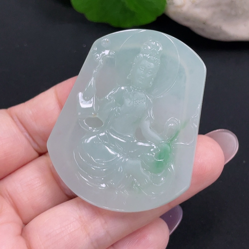 F34981470 Jadeite Guanyin Pendant, Total Weight Approx. 19.4g