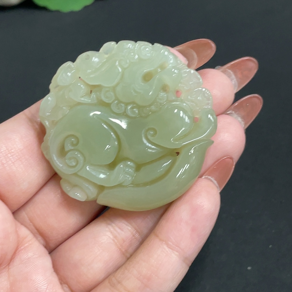 H35101308 Hetian Jade Pendant, Auspicious Beast, Total Weight Approx. 36.3g