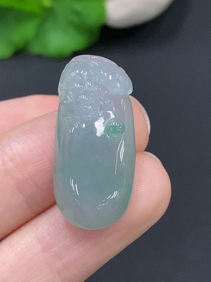 F28271596 Jadeite Auspicious Melody Pendant Total Weight Approx. 6.6g