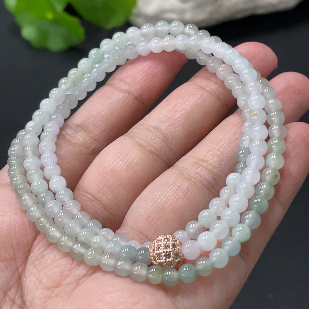 F34978056 Jadeite Beaded Necklace Approximately 4.3mm Bead Size Total Weight About 20.7g Non-Gold Accessory Beads