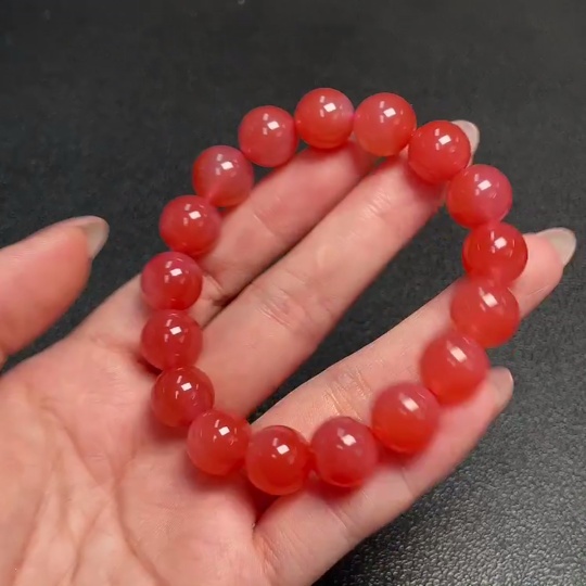 C33921071 South Red Agate Bead Bracelet, Total Weight Approx. 36.93g, Size About 11.5mm