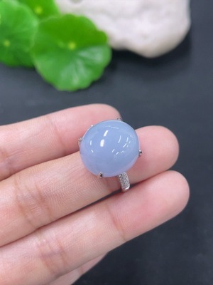 F46567288 翡翠镶嵌戒指 18k 配镶钻石 圈口13 货品总约重6.04g