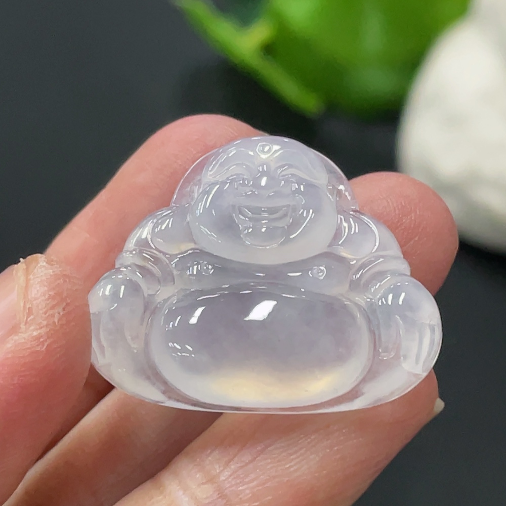 F33837252 Jadeite Buddha Pendant Inlaid Piece