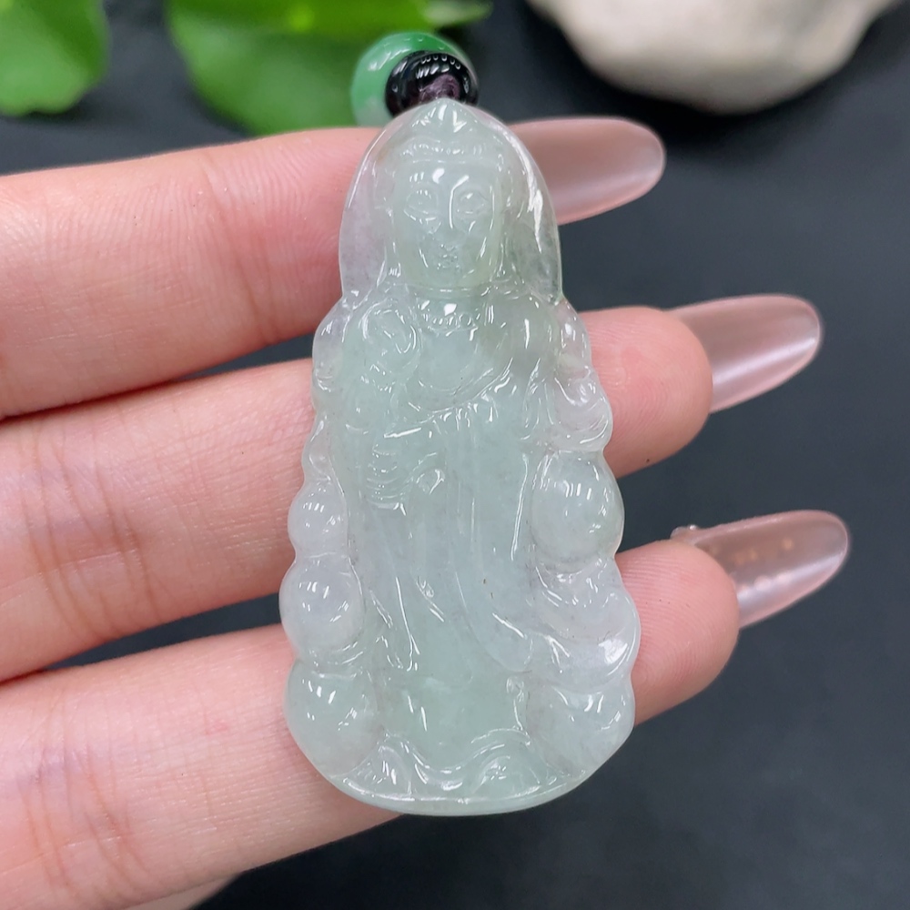 F17923207 Jadeite Guanyin Pendant Total Weight 15.783g
