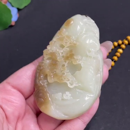 H30464005 Hetian Jade Pendant Landscape Total Weight Approx. [including chain] 119.2g