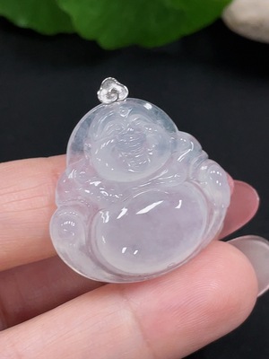 F34981854 Jadeite Buddha Pendant with 18K Gold, Total Weight Approx. 6.2g