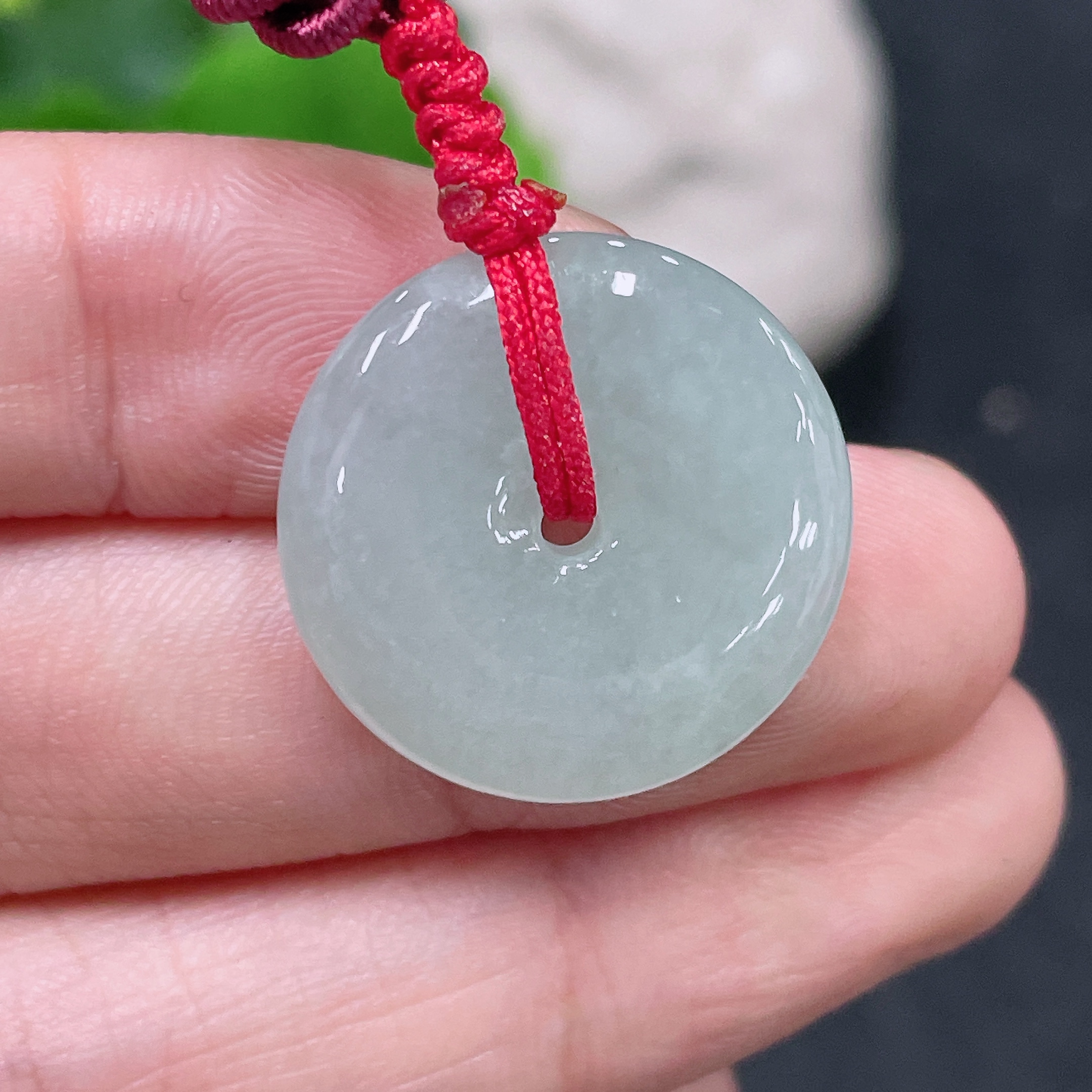 F32779203 Jadeite Pendant Peace Knot with Cord Total Weight Approx. 4.8g