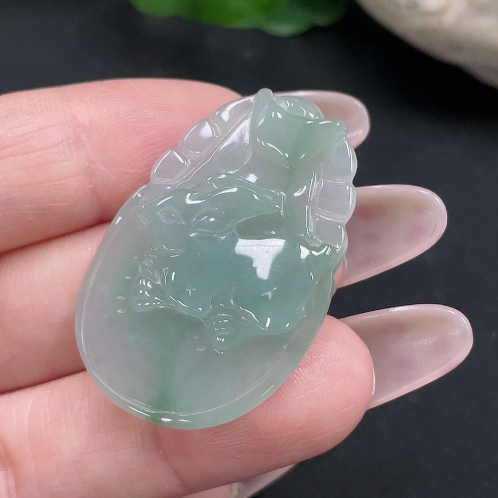 F34068947 Jadeite Rabbit Pendant, Total Weight Approx. 5.6g