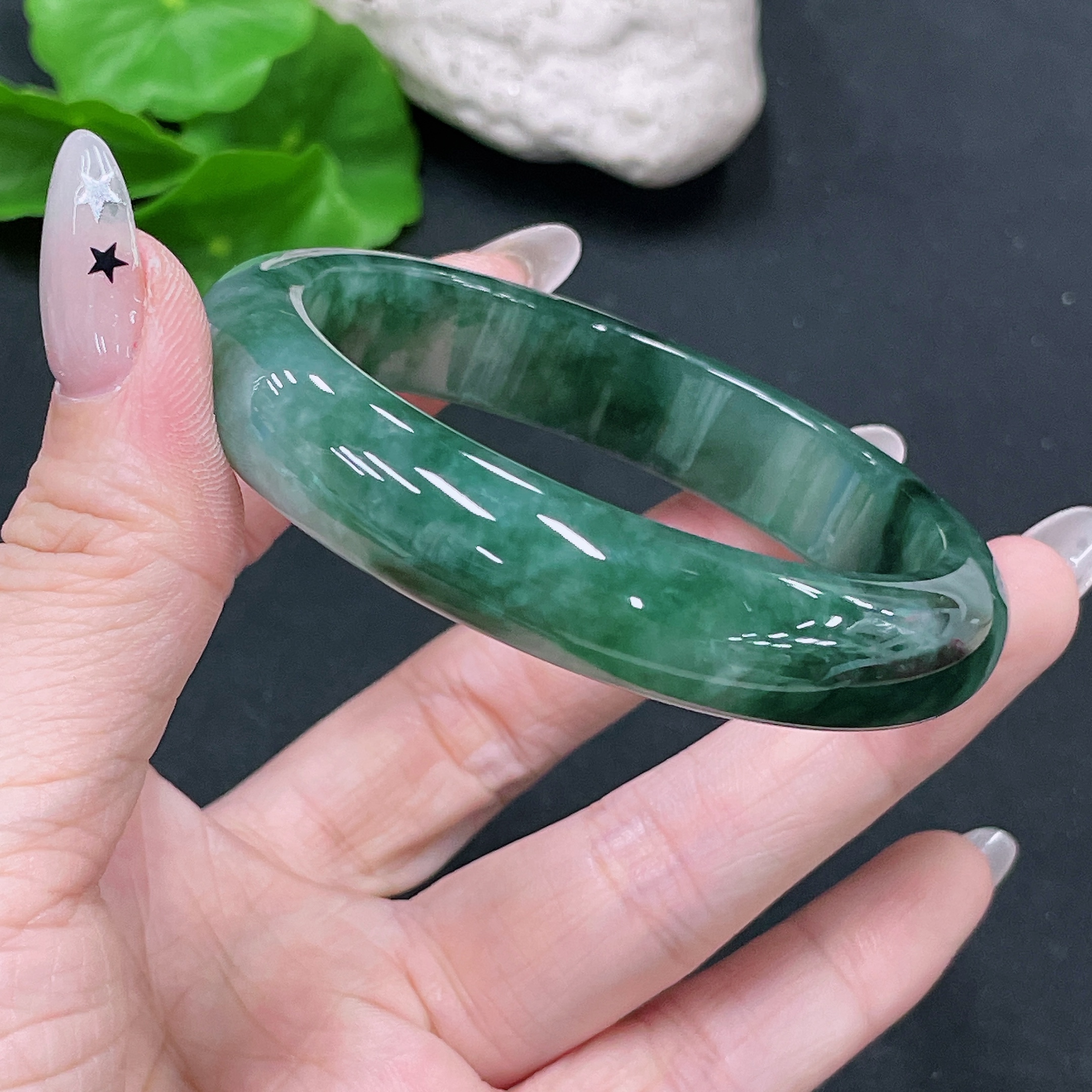 F35104526 Jadeite Round Bangle Size 57.7 Total Weight Approx. 59.13g