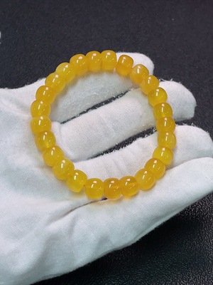 C34990839 Amber Beeswax Bracelet, Total Weight Approx. 9.09g, Size About 8.6mm