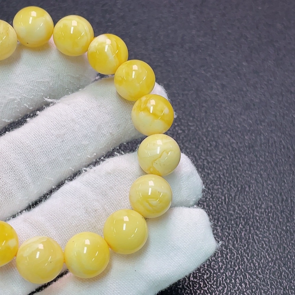 C33923638 Amber Beeswax Bracelet Total Weight Approx.12.78g Size 10.8mm