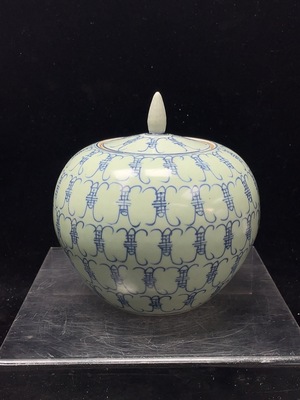 W41943481 陶瓷 2件 全品 近代青花盖罐