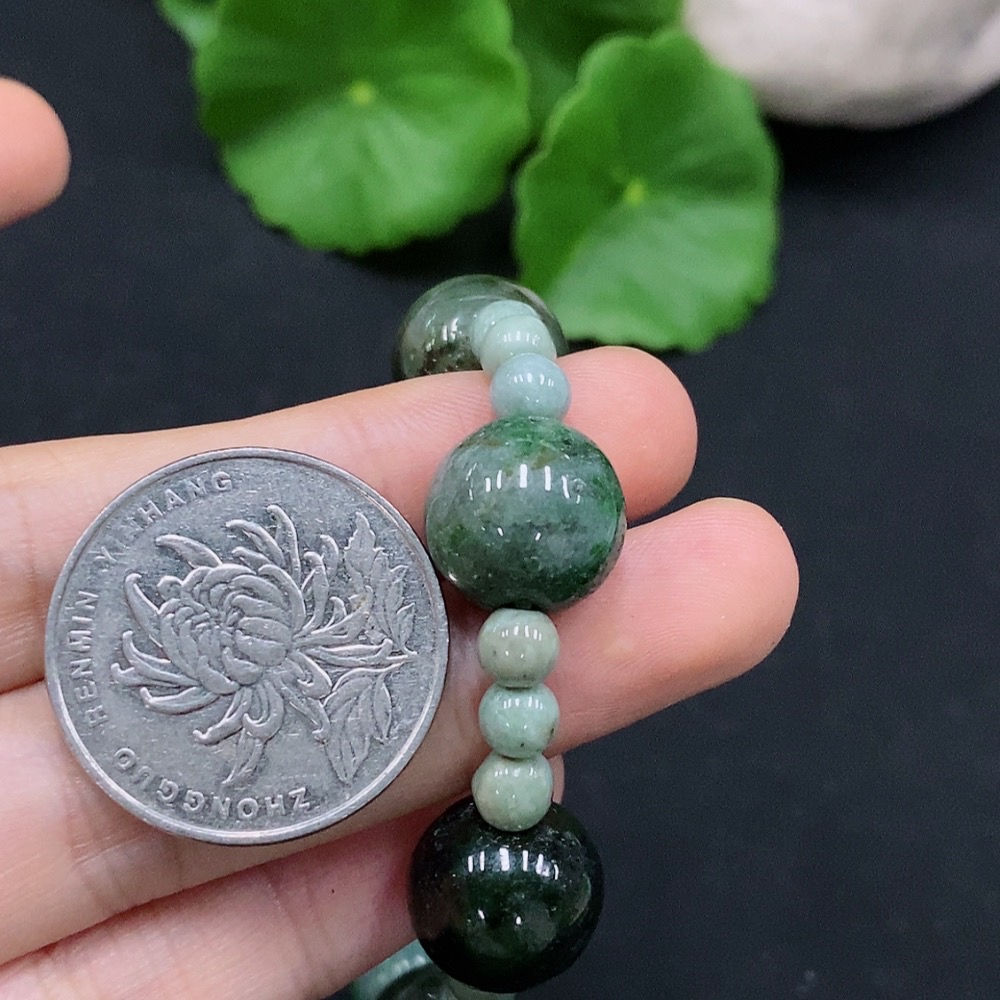 F29346882 Jadeite Bracelet Size 13/5mm Approx. Total Weight About 30.49g with Other Mineral Components