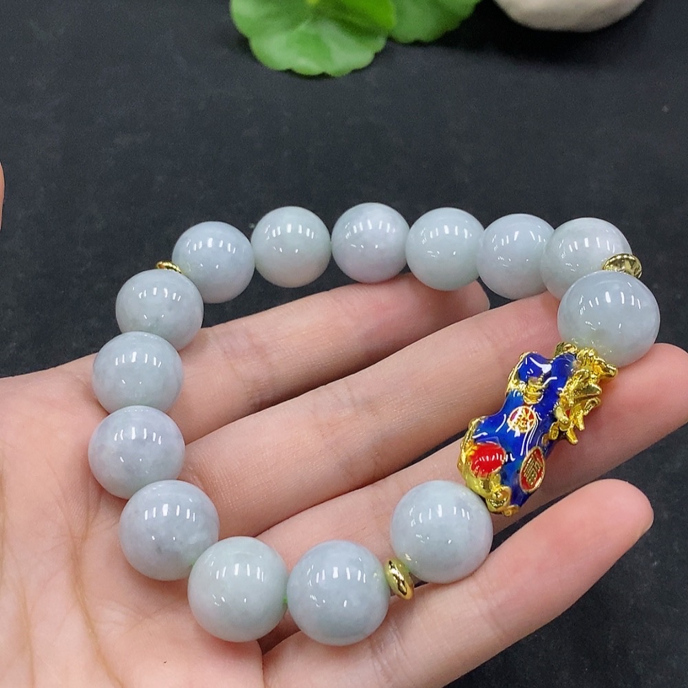 F33946878 Jadeite Bracelet Approx.13.4mm Total Weight Approx.69.56g Non-Gold Inlaid