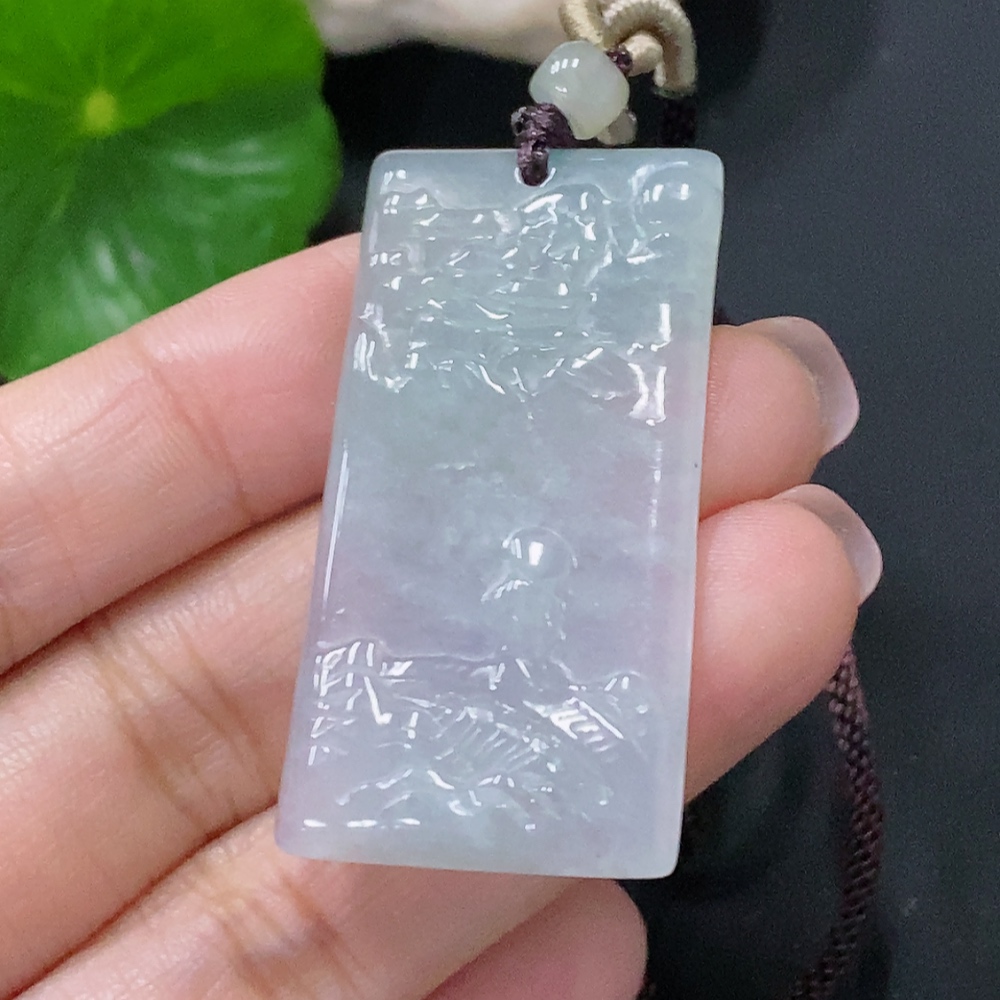 F34076169 Jadeite Pendant Enlightenment Total Weight Approx. 11g (including rope)