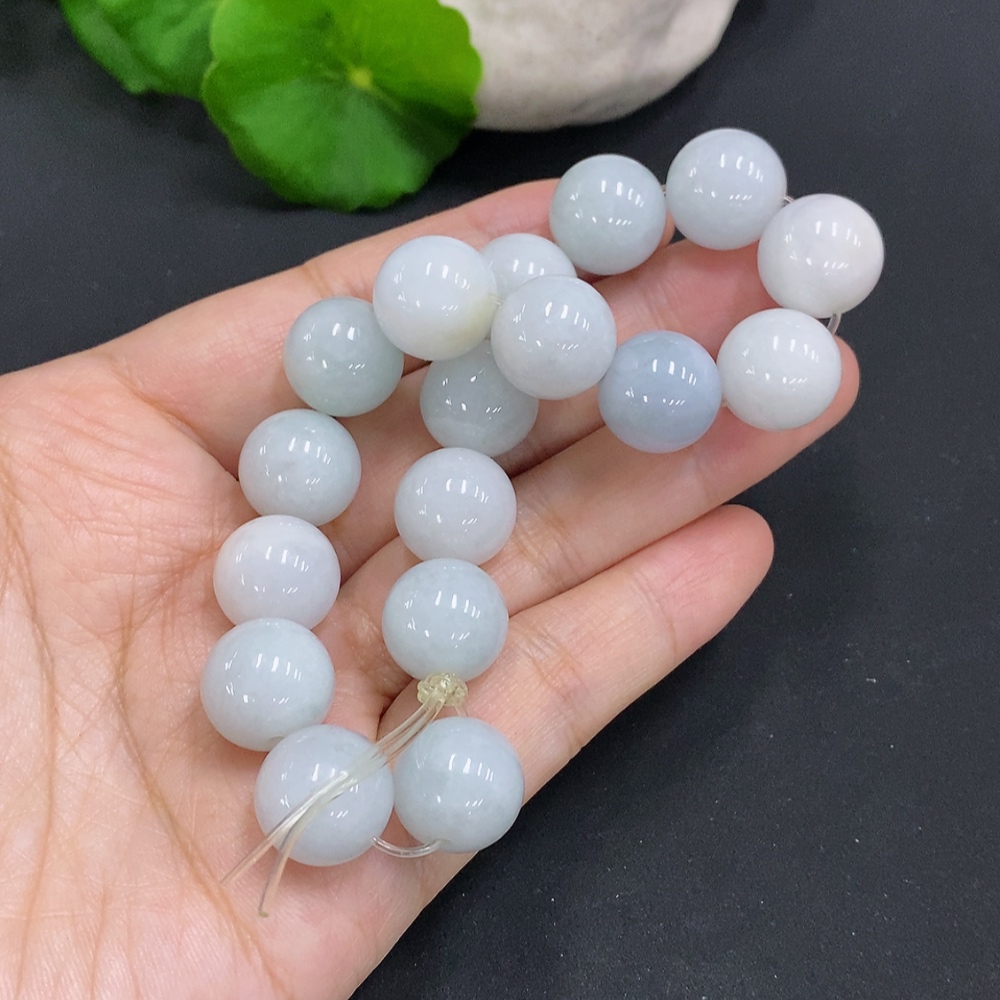 F28231604 Jadeite Bead Necklace Approximately 13mm Total Weight About 69.2g