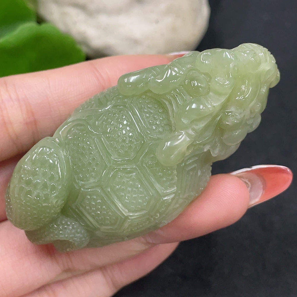 H34053209 Hetian Jade Pendant  Dragon Turtle  Total Weight Approx. 80.3g