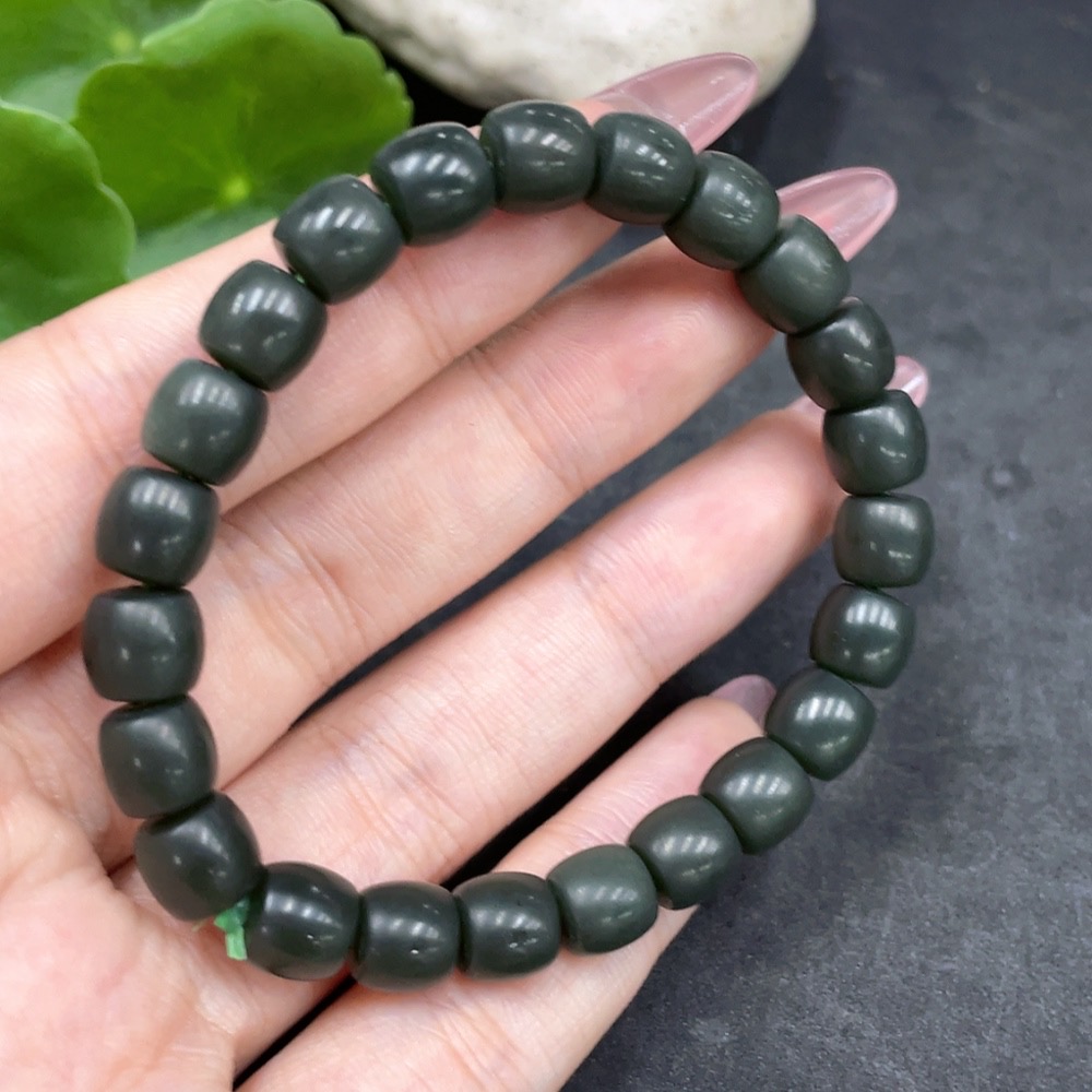 H33841934 Hetian Jade Bracelet, about 7.7mm, total weight about 19.4g